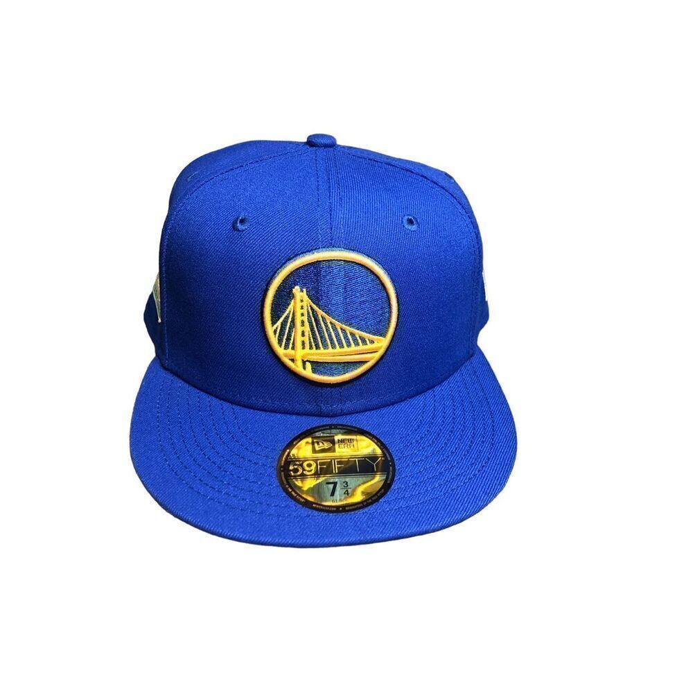 New Era Golden State Warriors Pop Citrus 59FIFTY Fitted Cap Hat Size 7 3/4